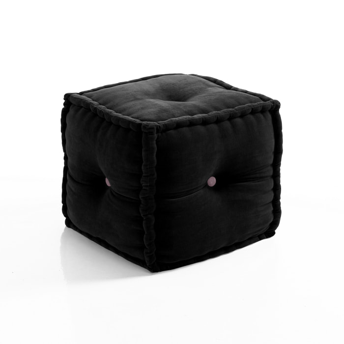 Tomasucci Pouf carré KALI VELOURS NOIR Noir
