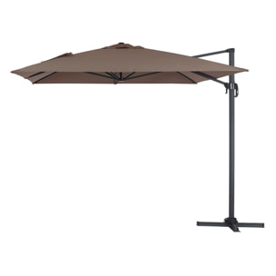 Parasol de jardin déporté en aluminium "Sun 4" - 3 x 4 m - Taupe