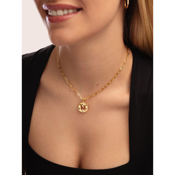 Charm Personalizado Organic Colors Letter Baño Oro