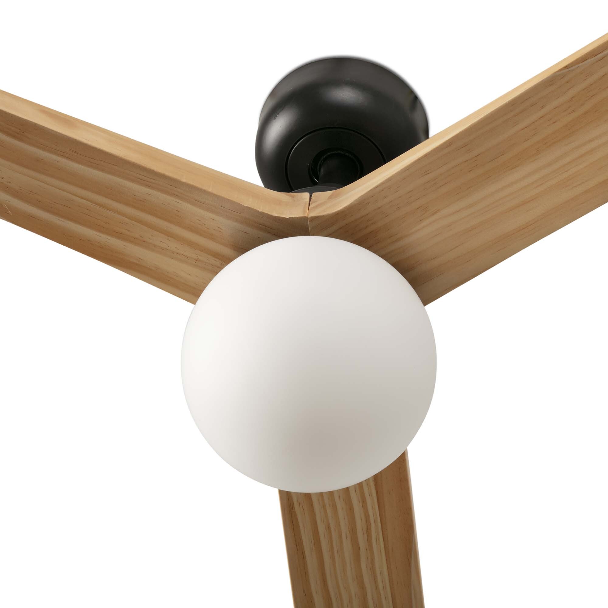 KLIM L Ventilatore a soffitto nero/legno querciaE27