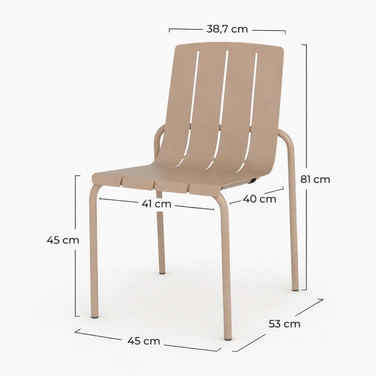 Lot de 2 chaises de jardin en métal taupe - Suna
