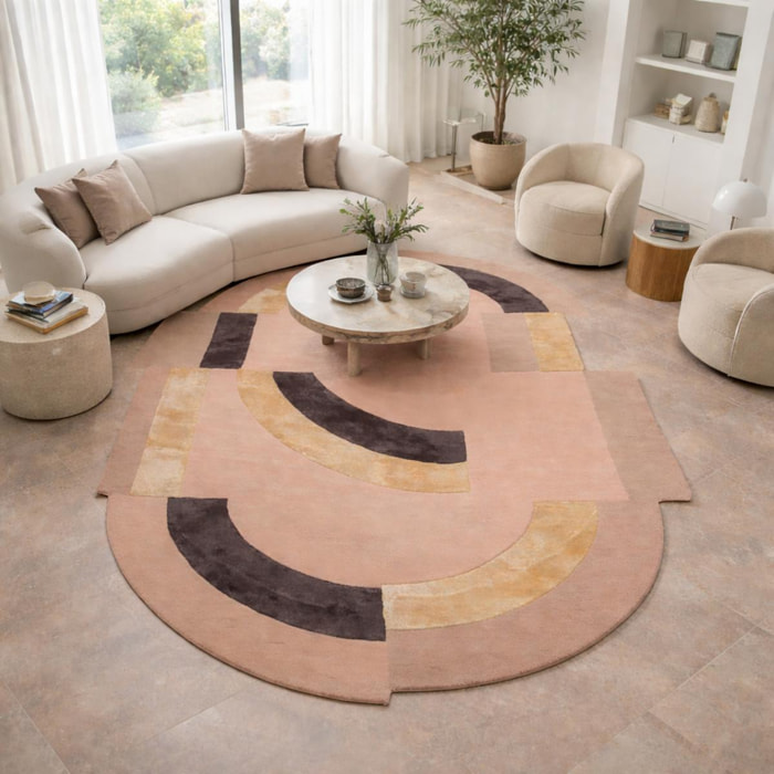 Tapis tufté main en laine et viscose - OVOL - doux épais et soyeux