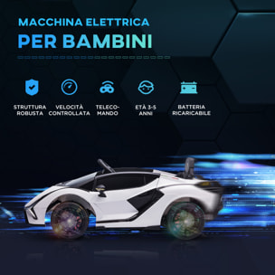 HOMCOM Macchina Elettrica per Bambini 3-5 Anni Lamborghini 12V con Telecomando e Velocità 3-5km/h, Bianco