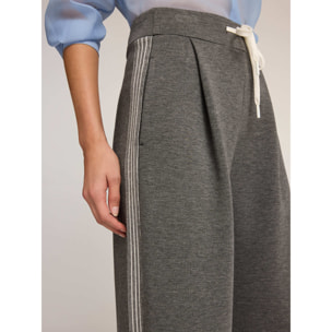 Motivi - Pantalones palazzo en scuba con bandas - Gris