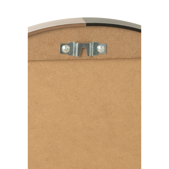 J-Line miroir Rond - métal/bois - noir - small - Ø 40 cm