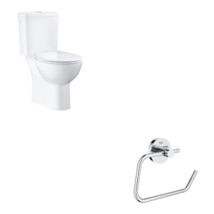 GROHE Pack WC à poser Bau Ceramic + Dérouleur de papier mural Essentials
