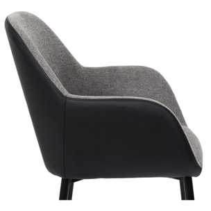 Fauteuil Memphis Gris Et Noir - Lot De 2