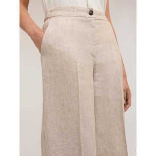 Motivi - Pantalones palazzo de lino - Beige