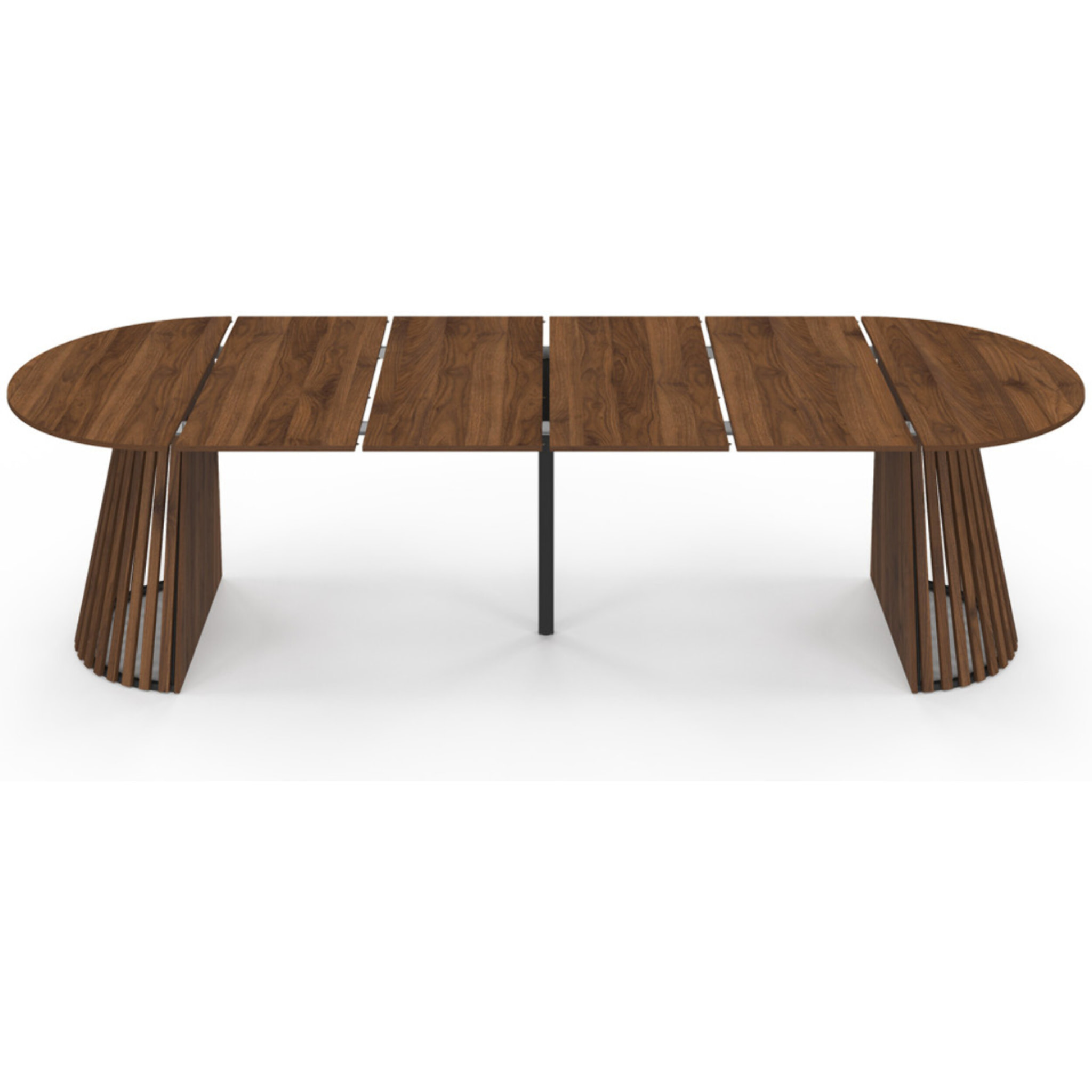 Table à manger ronde extensible Camélia Ø110-300cm effet noyer