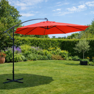 Parasol Bulle LED déporté carré 3x3m terracotta DAVAGNA