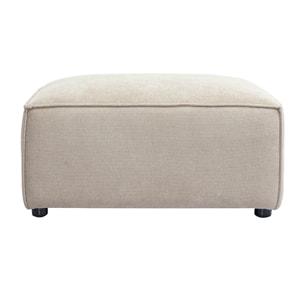 Pouf repose pieds en tissu chenille beige SPLIT