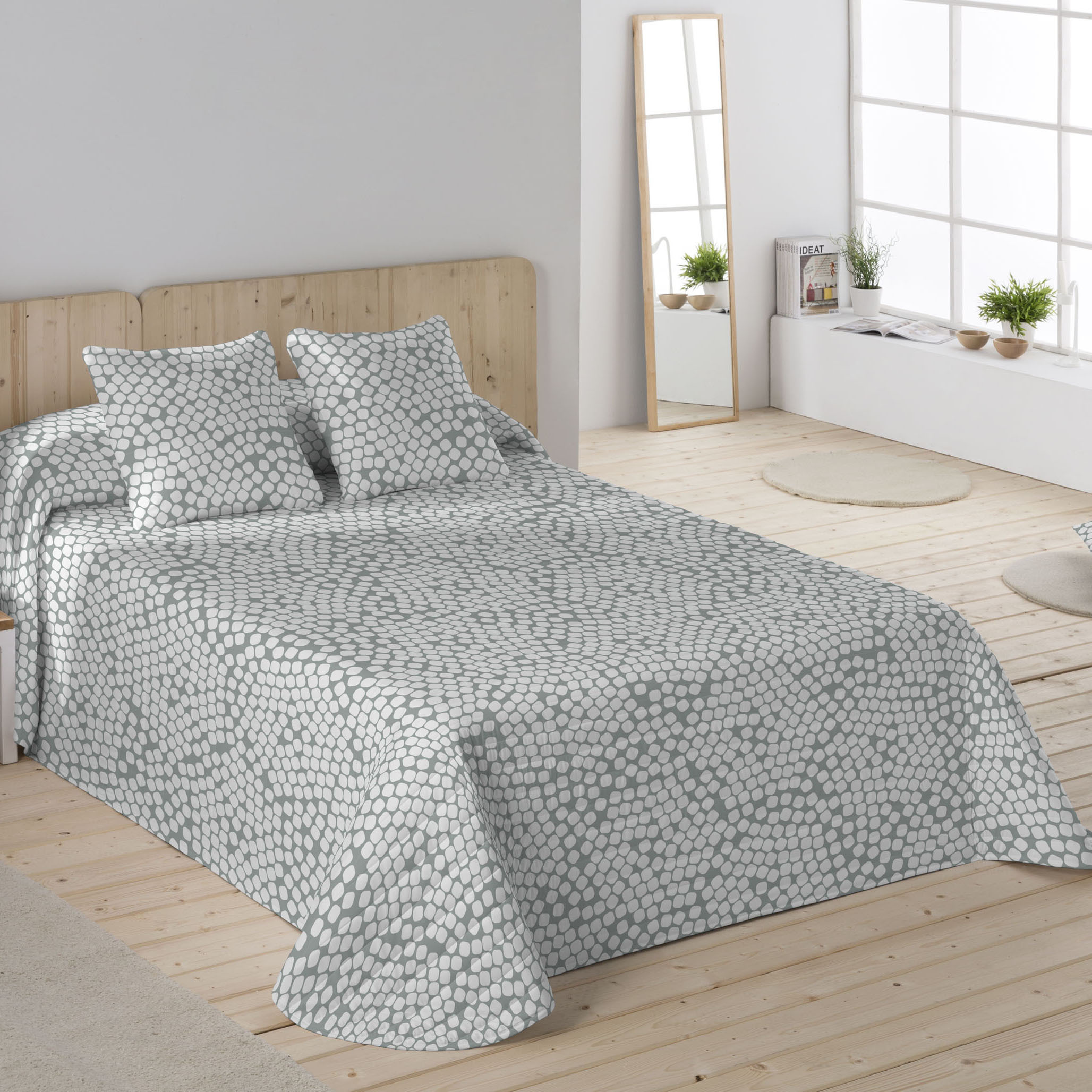 Icehome - Colcha Bouti Estampada - 100% Algodón - 70 gr/m² - Pebbles