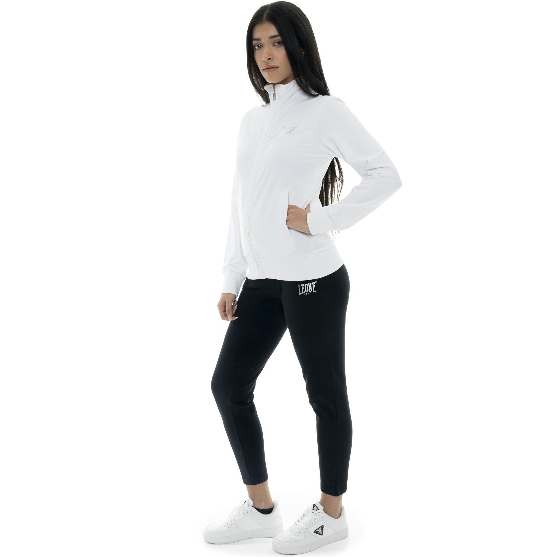 Chándal de algodón con cuello y cremallera para mujer Leone Summer Bright