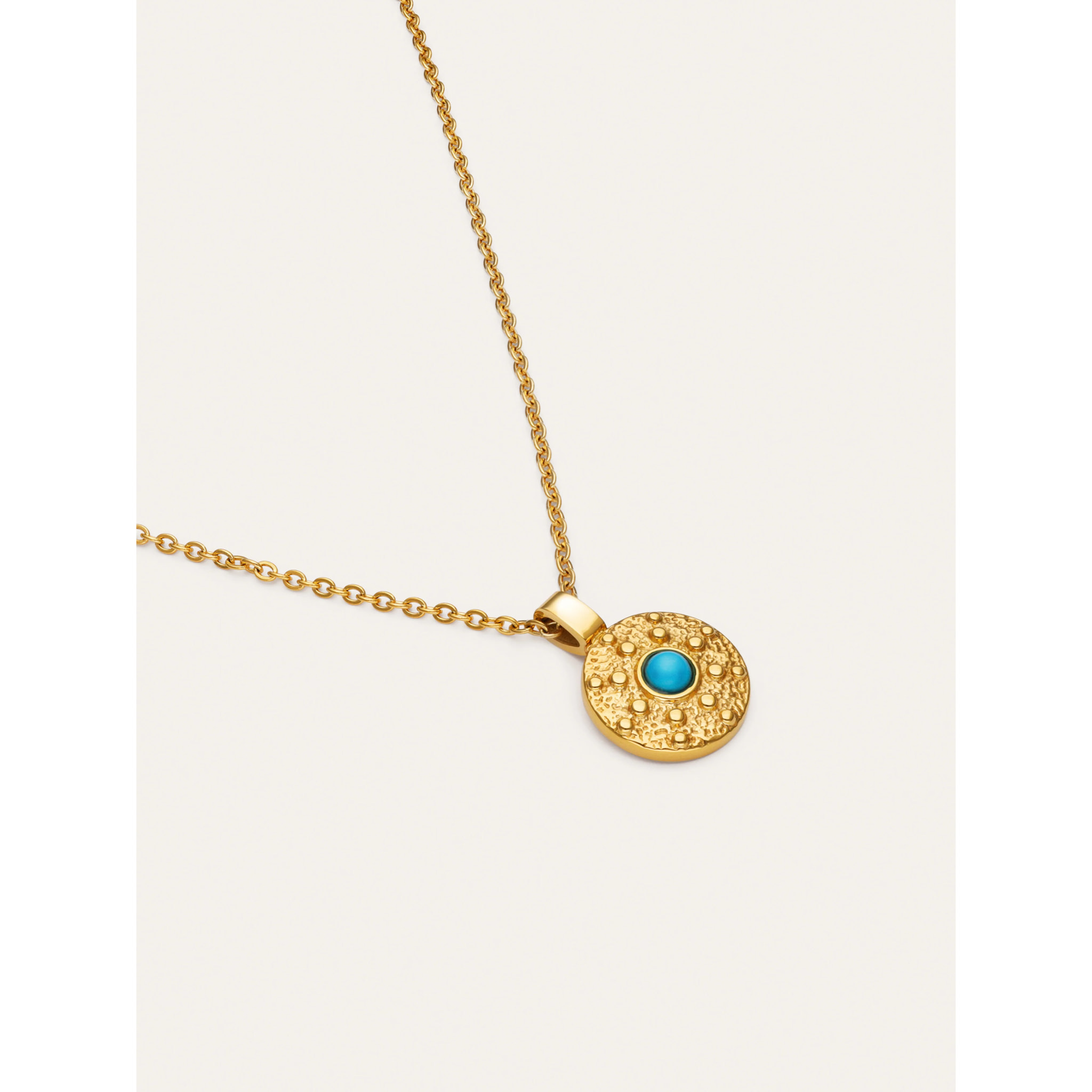 Collana Medallion Aqua Acciao Placcato Oro