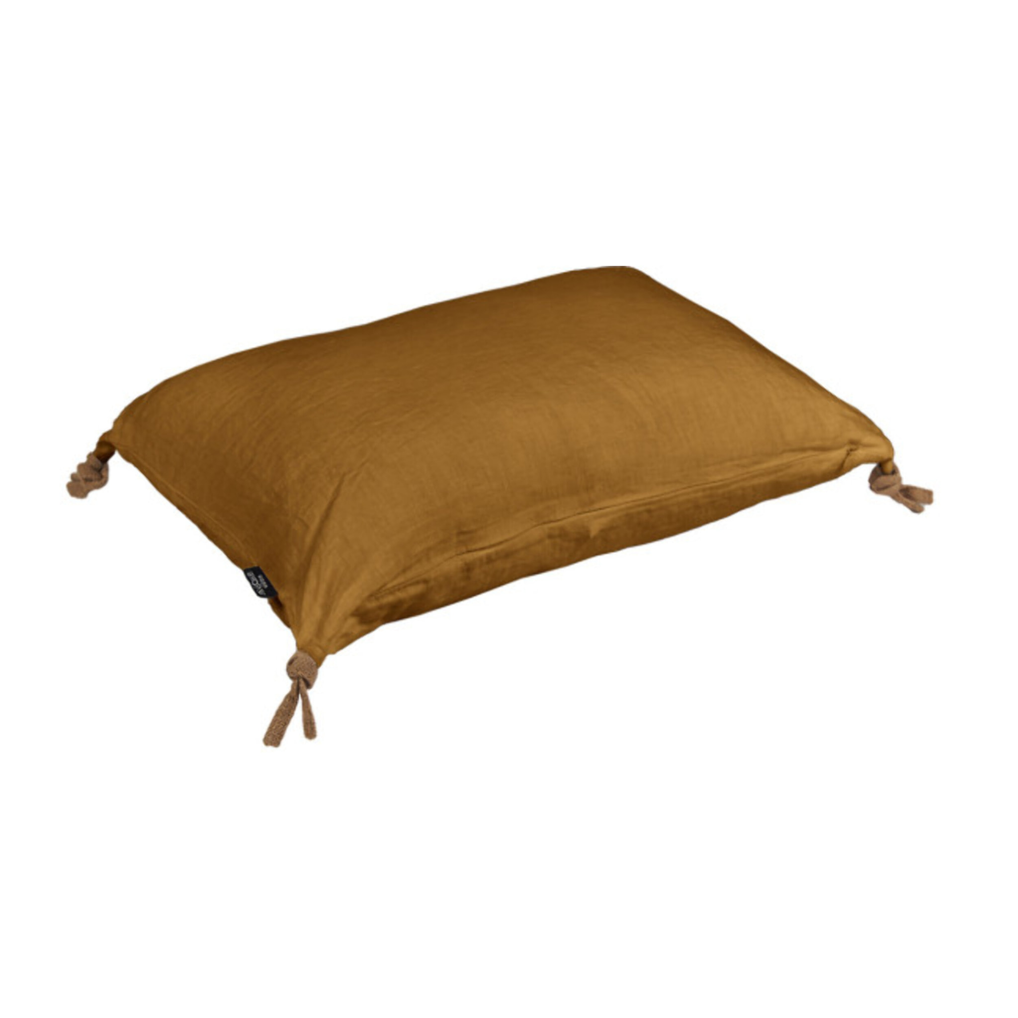 Coussin 40 x 60 cm en lin lavé avec 4 nouettes en jute - SOLINE