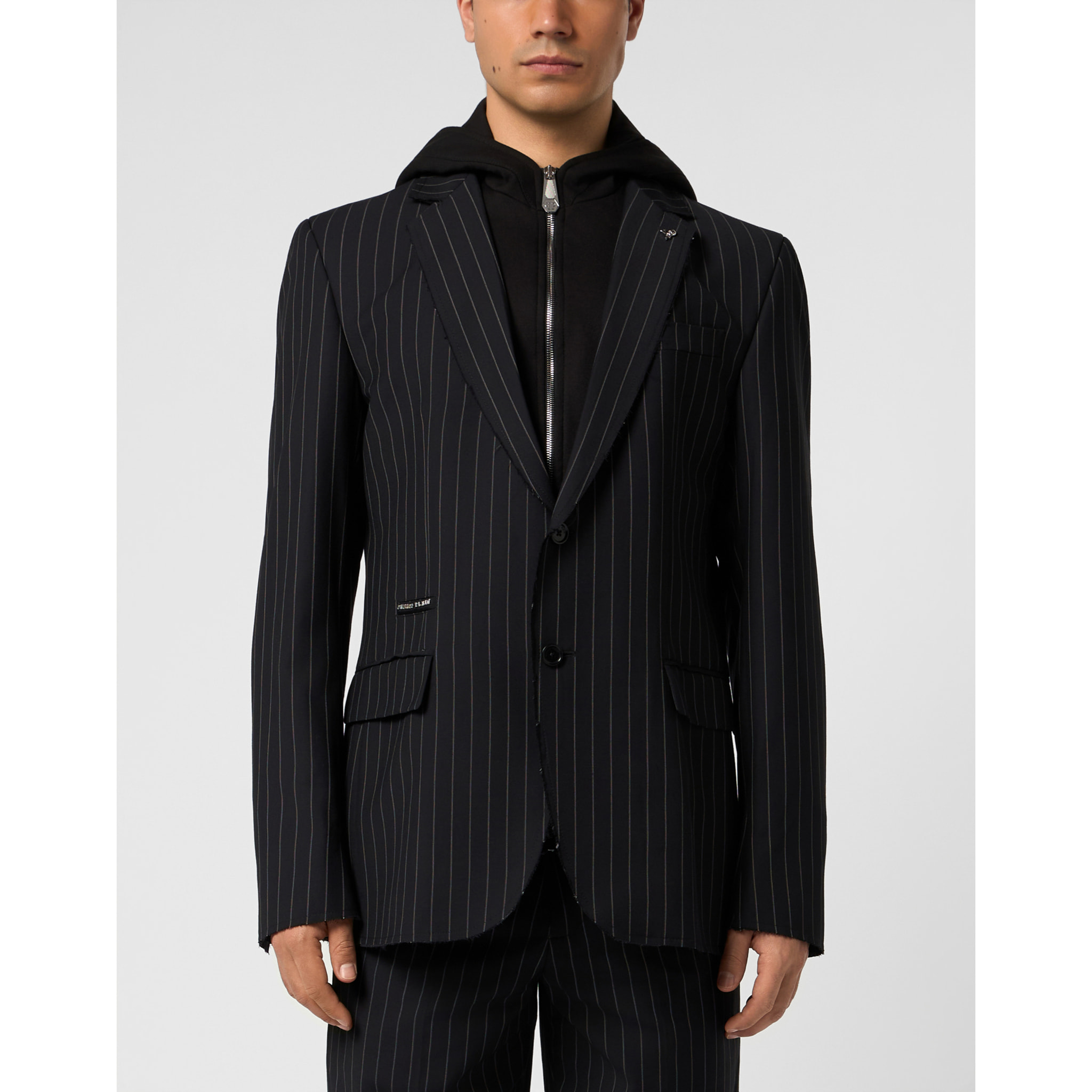 PHILIPP PLEIN Hooded Blazer Pinstripe