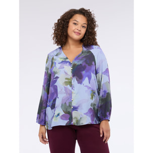 Fiorella Rubino - Blusa con estampado floral de viscosa - Violeta