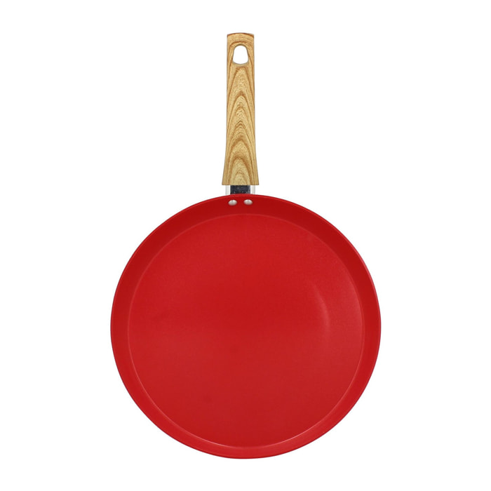 Galetière en revêtement céramique 32cm rouge - tous feux COLORAMA