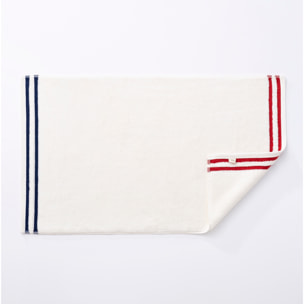 Set de 2 alfombras de baño 50x80cm 100% algodón 800gsm rizo teñido color crudo+azul marino el ganso