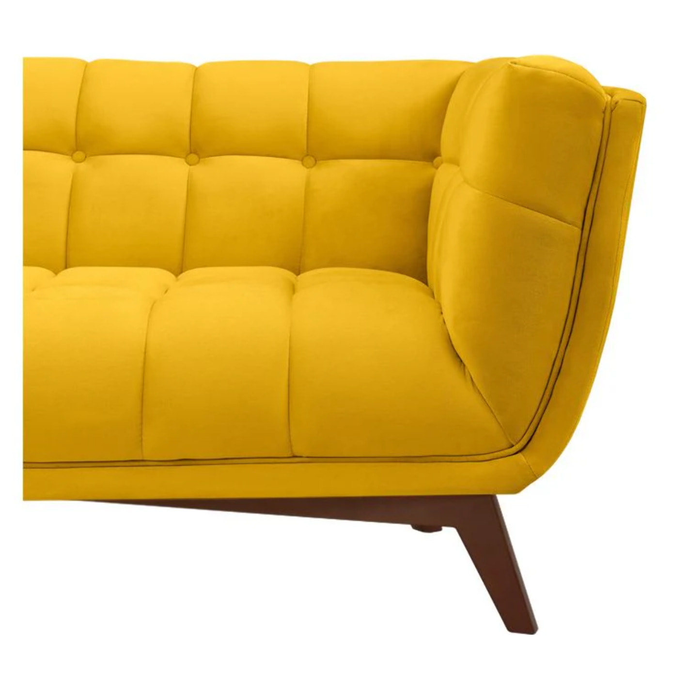 Canapé 3 places en velours jaune - Mona