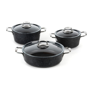 Casserole avec couvercle 24 cm Excelsa – Five Stars, Aluminium antiadhérent Noir