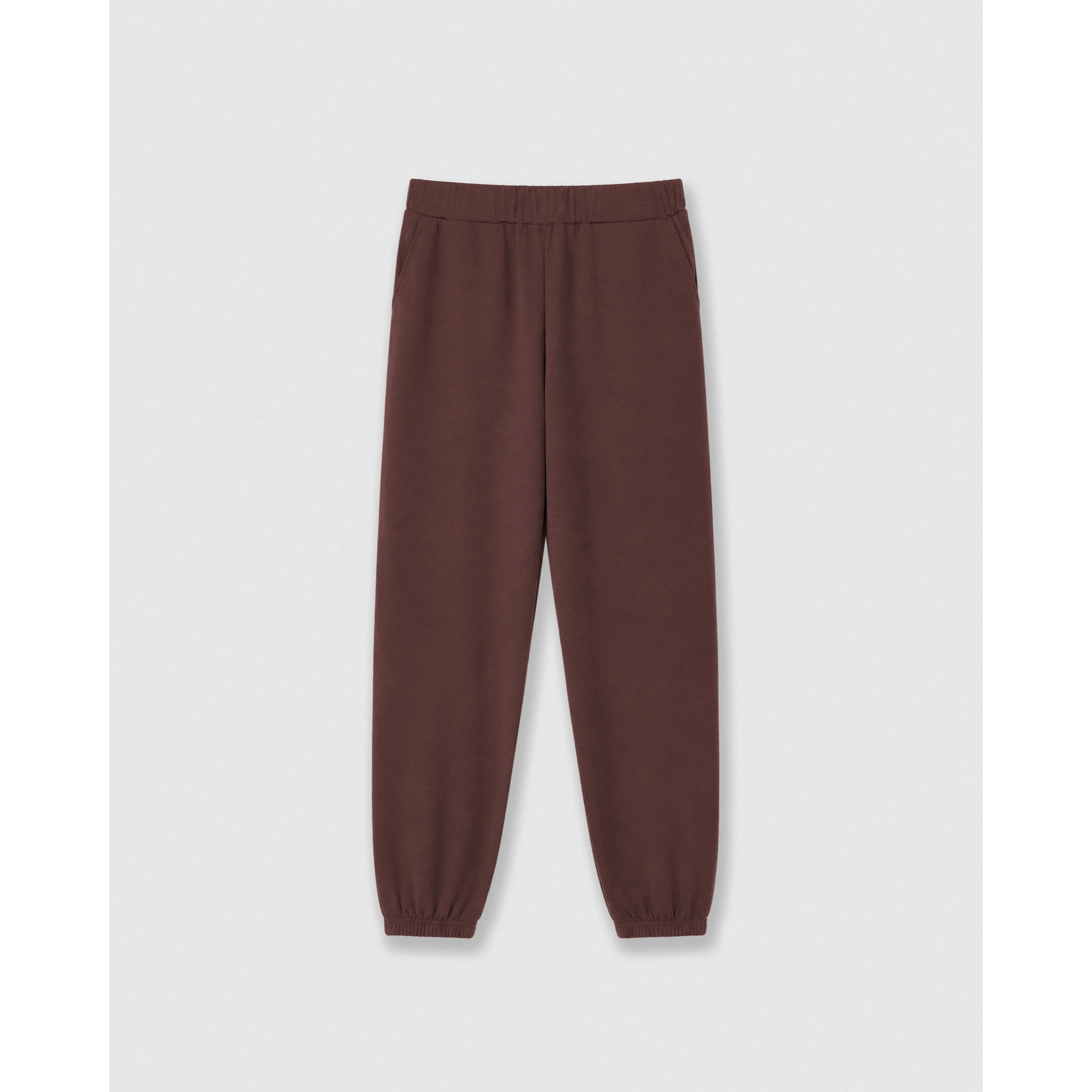 Pantalón jogger fluido liso tinto
