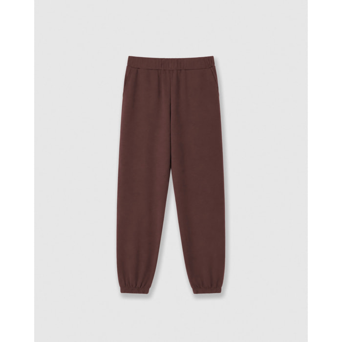 Pantalón jogger fluido liso tinto