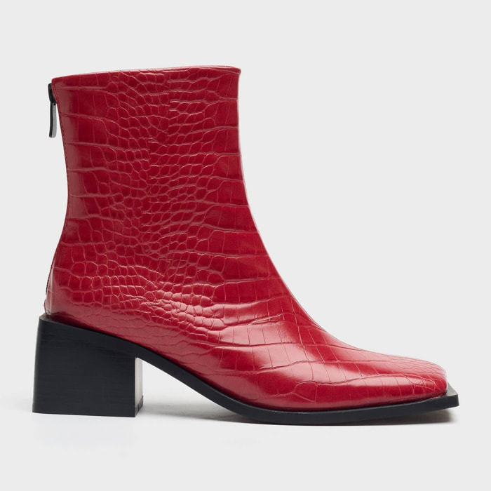 Botines de tacón  -  Gabi   - Rojo - 6 cm