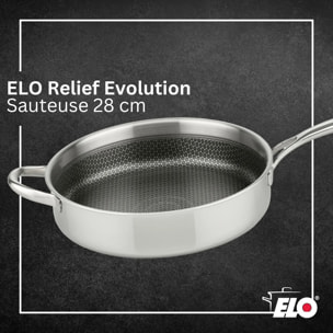 Sauteuse 28 cm en inox 18/10 Elo Relief Evolution