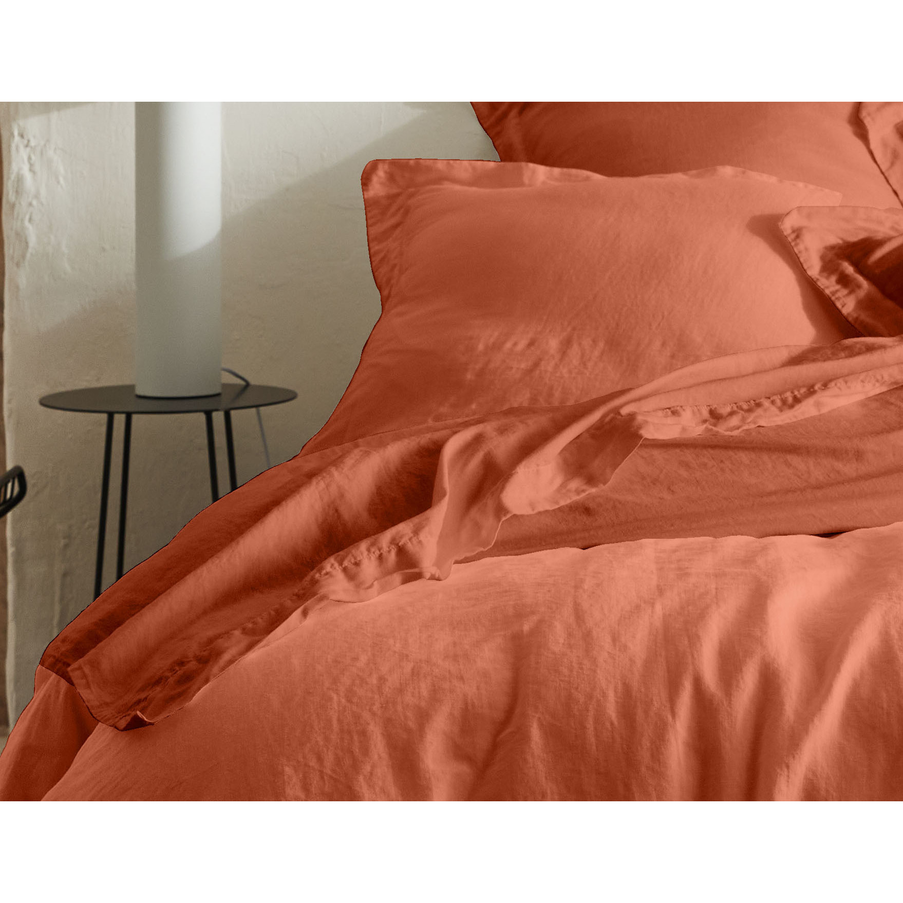 Drap plat Organic terracota - 50% Chanvre 50% Coton Bio