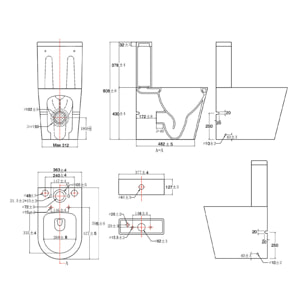 Brevis WC à poser sans bride + abattant softclose (SATBRE031RREXVPSN)
