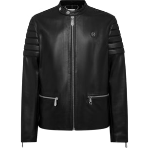 PHILIPP PLEIN Leather Moto Jacket
