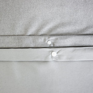 Parure housse de couette 3pcs en microfibre effet flanelle - cendre