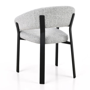 Lot de 2 chaises de salle à manger avec accoudoirs Tomasucci PIT, gris, H.80 L.59 P.60