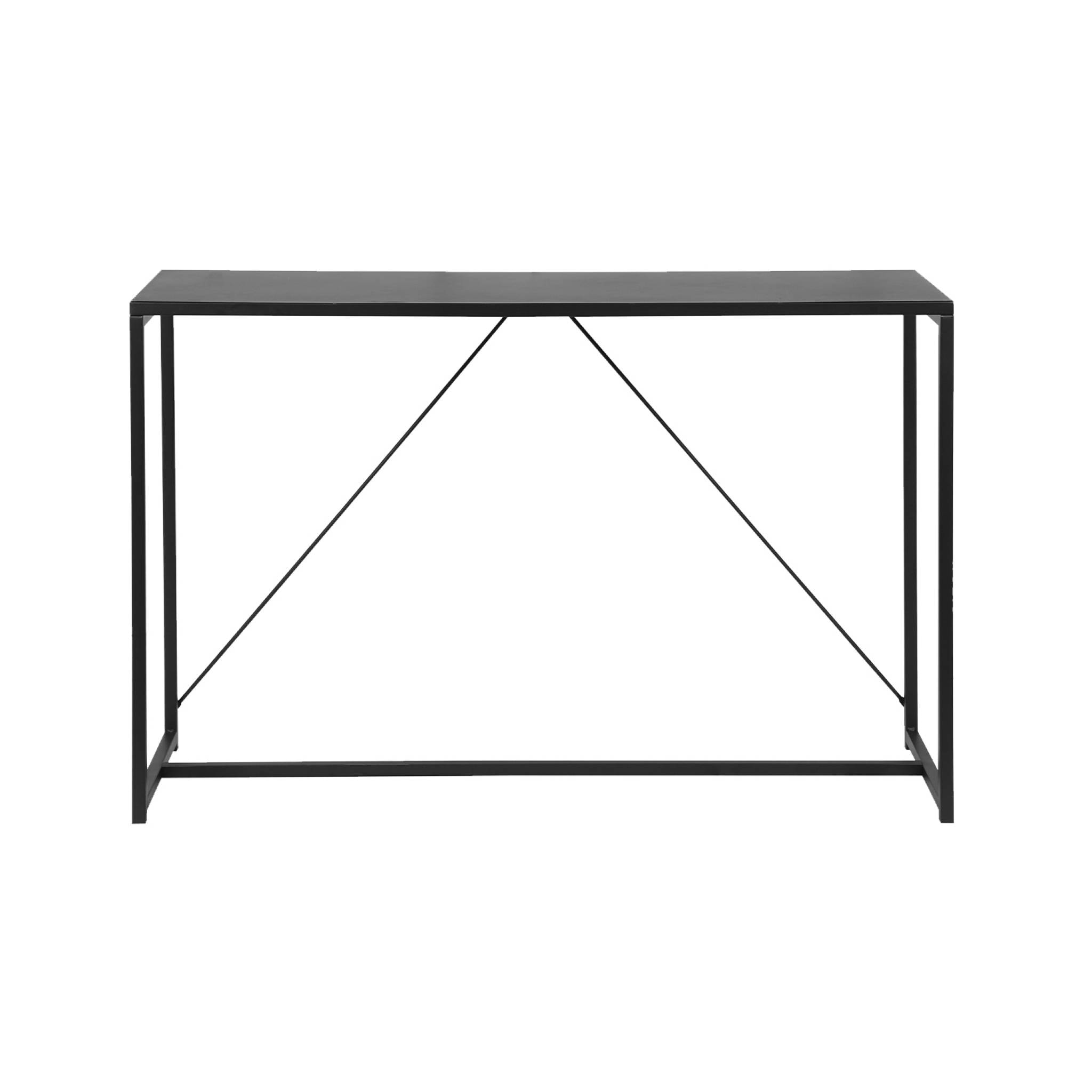 Console en métal noir 120 x 39 x 79cm - Industrielle - 1 barre de renfort