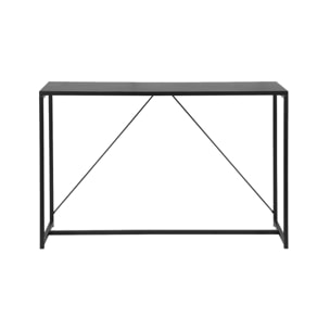 Console en métal noir 120 x 39 x 79cm - Industrielle - 1 barre de renfort