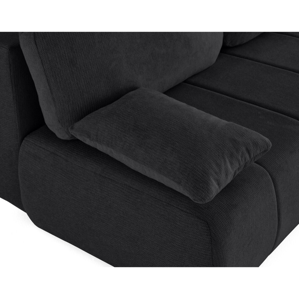 Harper - canapé 3 places convertible avec coffre en tissu texturé - Noir