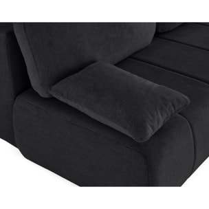 Harper - canapé 3 places convertible avec coffre en tissu texturé - Noir
