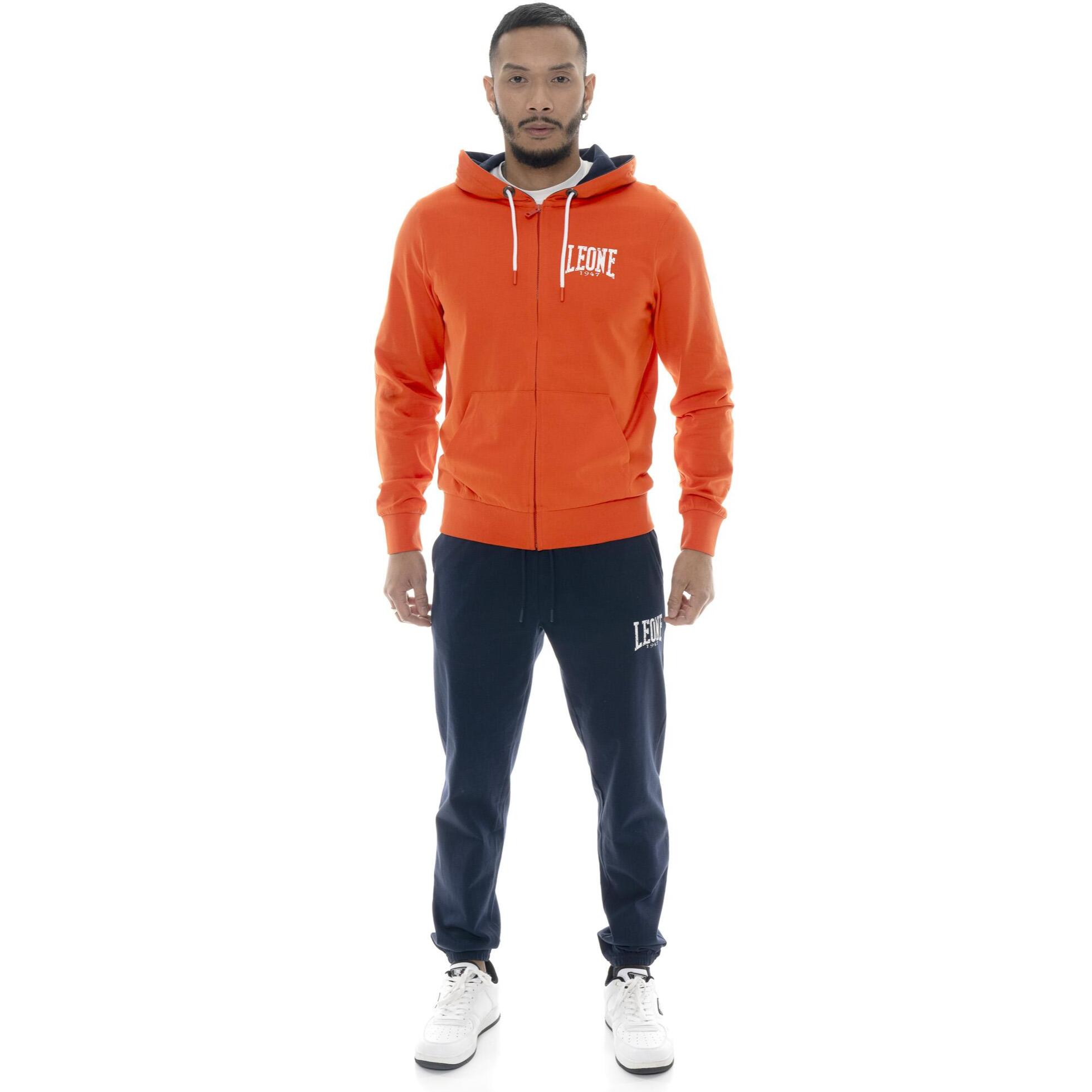 Tuta da uomo in cotone non garzato con cappuccio Leone Boxing legend