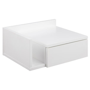 Table de chevet murale blanche avec tiroir NASTY