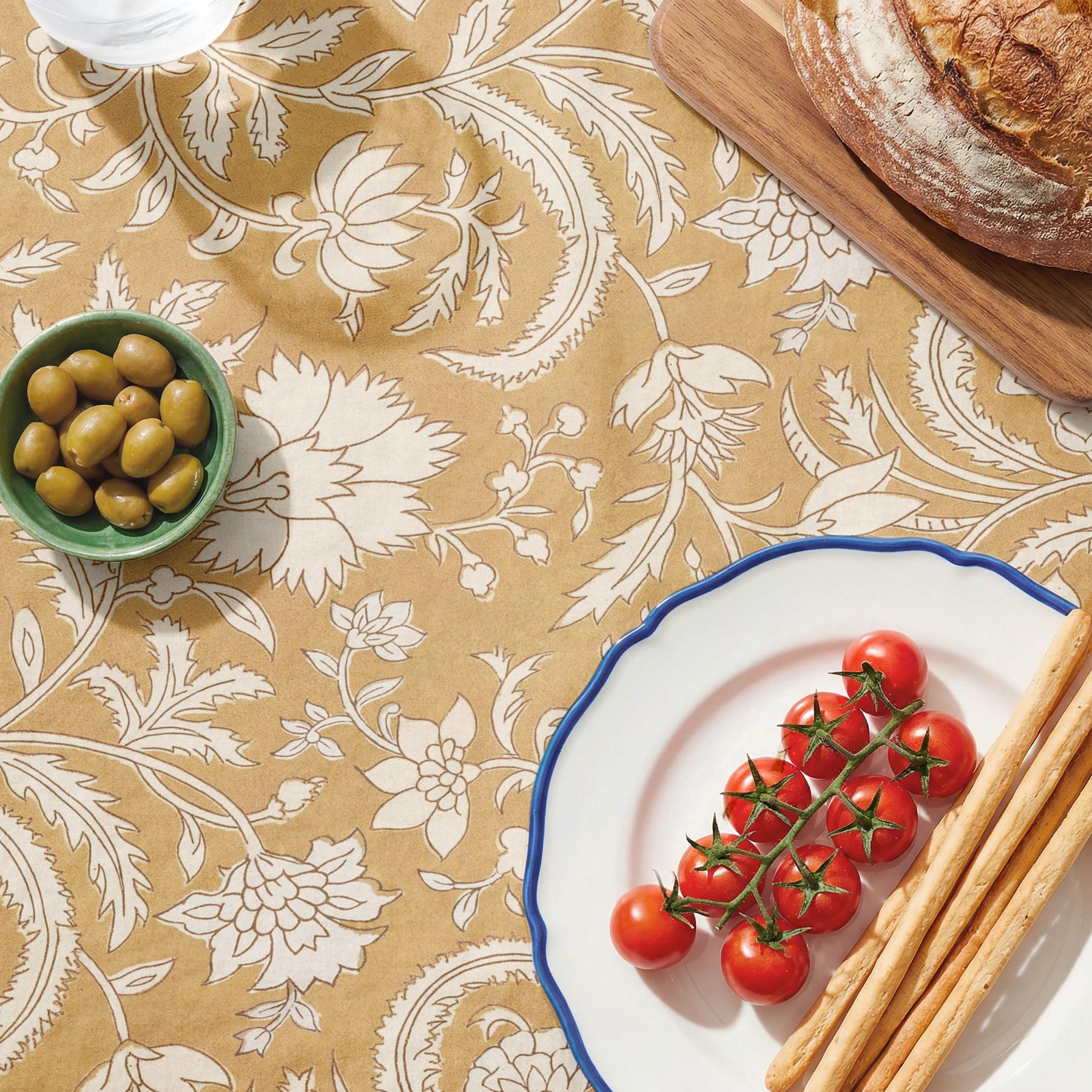 Nappe anti-taches GALIA OCRE - en 100 % coton