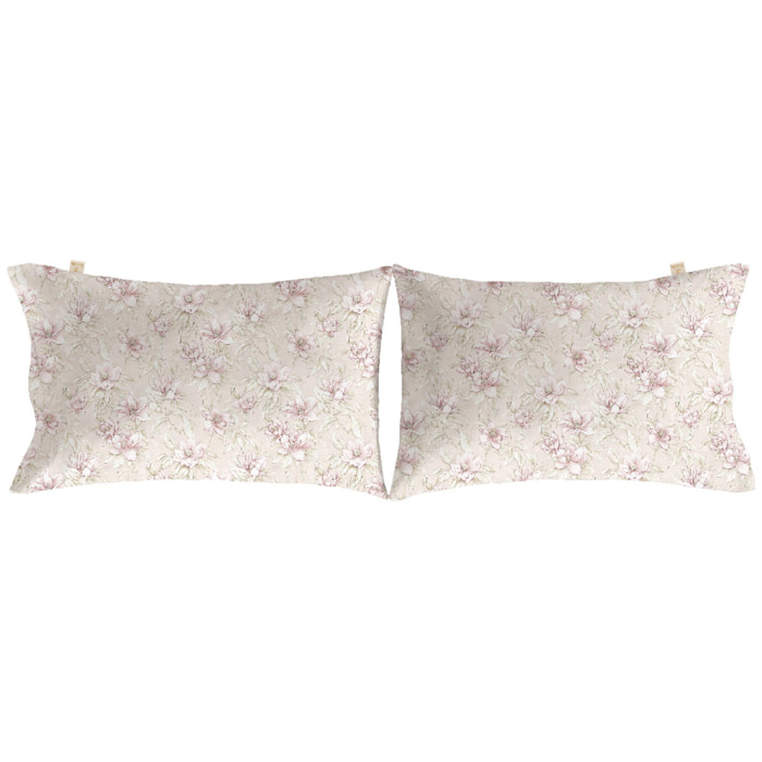 2 Fundas de almohada 50x75 cm rosal JEREZ - 100% algodón -