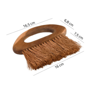 Brosse de nettoyage ergonomique à fibre coco et bois de teck - FIONA