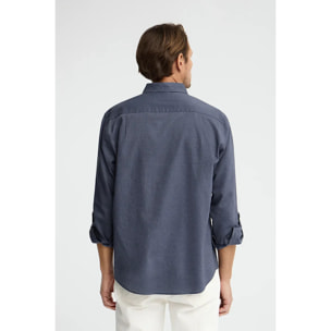 Camisa cotolino azul denim de corte regular con logo Rigby Go