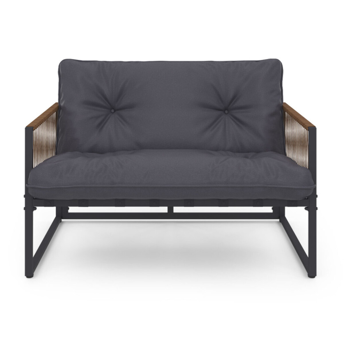 Salon de jardin Ozéa 4 places gris et cordage