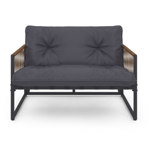 Salon de jardin Ozéa 4 places gris et cordage