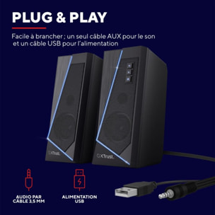 Enceinte PC TRUST ZOXA 2.0 RGB LED  GXT609