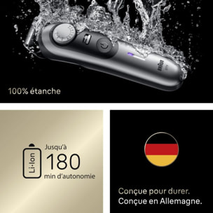 Tondeuse barbe BRAUN BT9520, molette réglable, 50 hauteurs de coupe, précision 0,25 mm, autonomie 180 mn