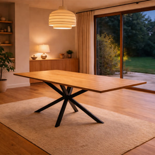 SHANNA Table extensible 8-10 personnes effet bois 235cm