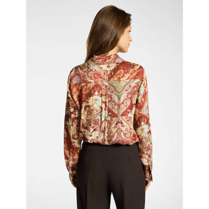 Elena Mirò - Camicia in viscosa stampata - Rosso
